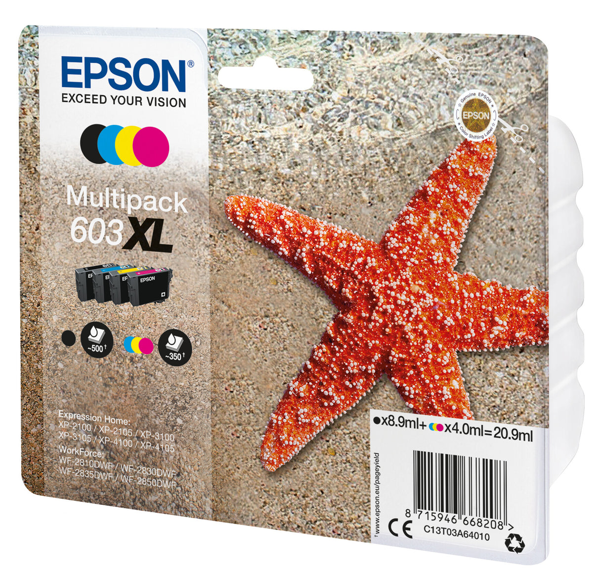 Epson C13T03A64020 blækpatron 1 stk Original Højt (XL) udbytte Sort, Blå, Magenta, Gul