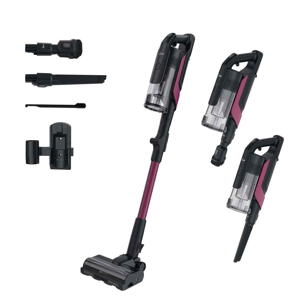 Hoover HF610HX 011 Stick vakuum Batteri Dry EPA Poseløs 0,7 L 650 W Magenta 4 At