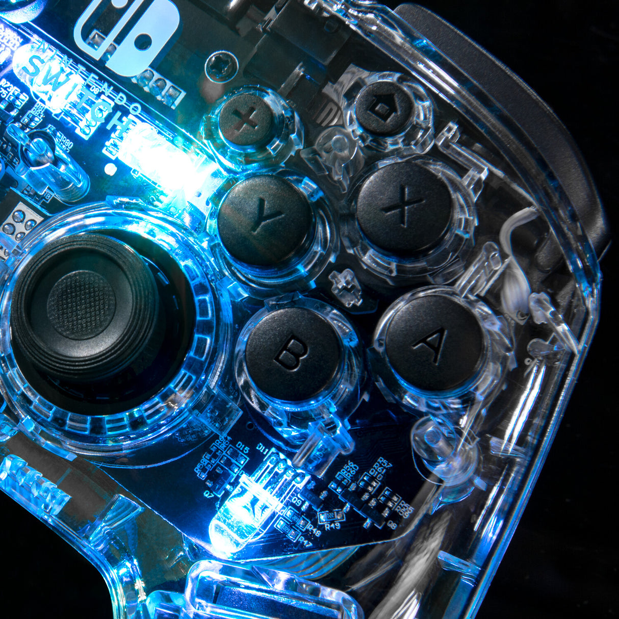 PDP Afterglow Sort, Transparent Gamepad Analog/digital Nintendo Switch, Nintendo Switch Lite, Nintendo Switch OLED