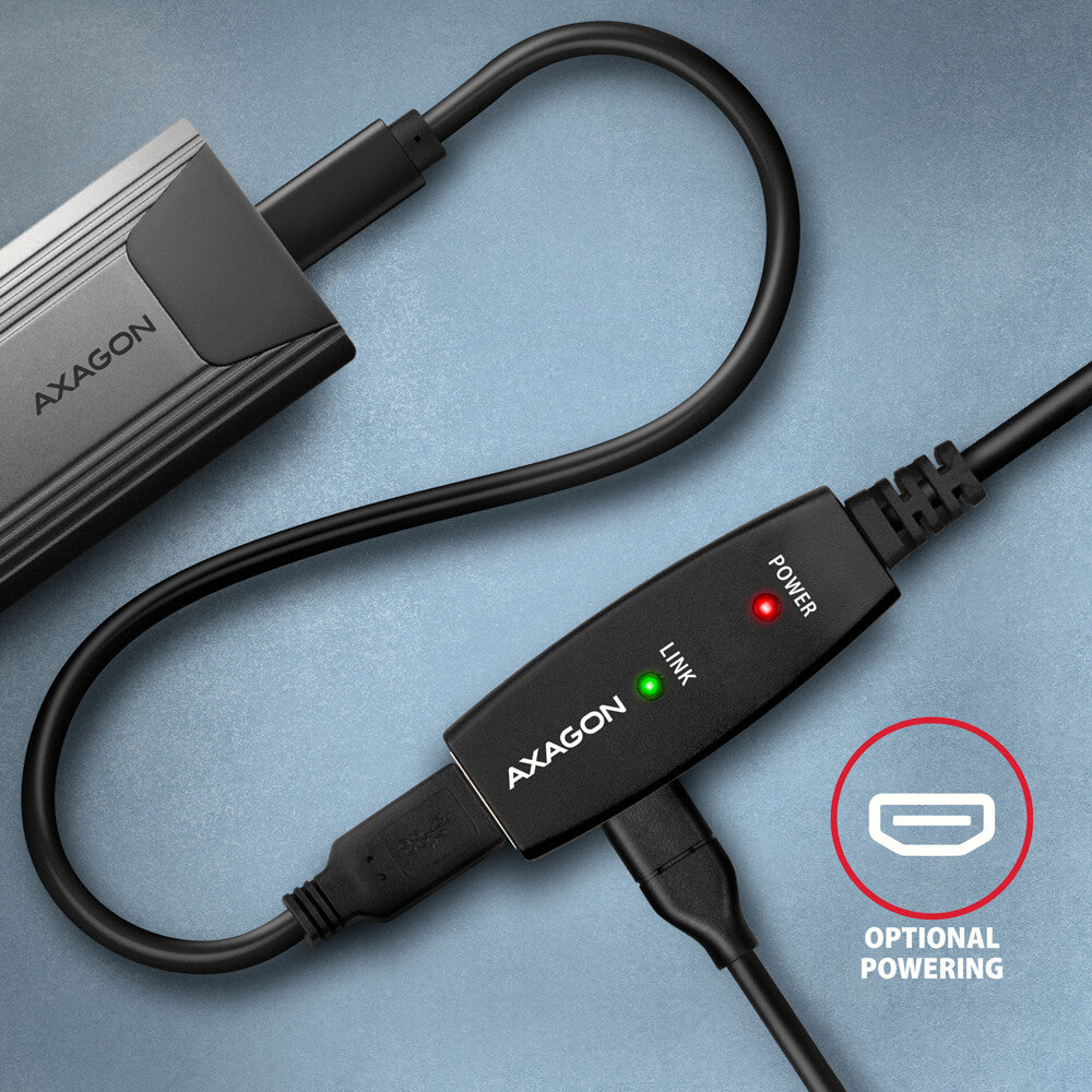 Axagon ADR-310 USB-kabel USB 3.2 Gen 1 (3.1 Gen 1) 10 m USB A 5 Gbit/sek. Sort