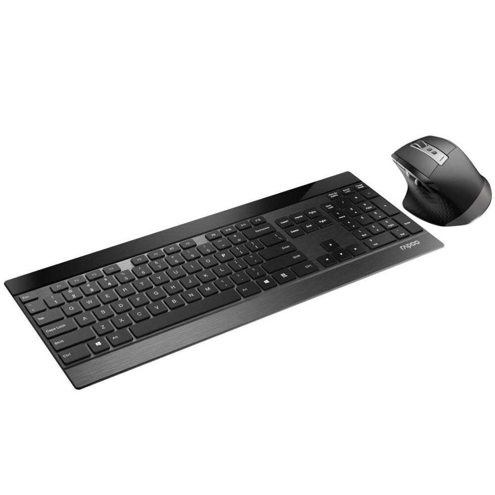 Rapoo 9900M tastatur Mus inkluderet Universel RF trådløs + Bluetooth Nordisk Sort