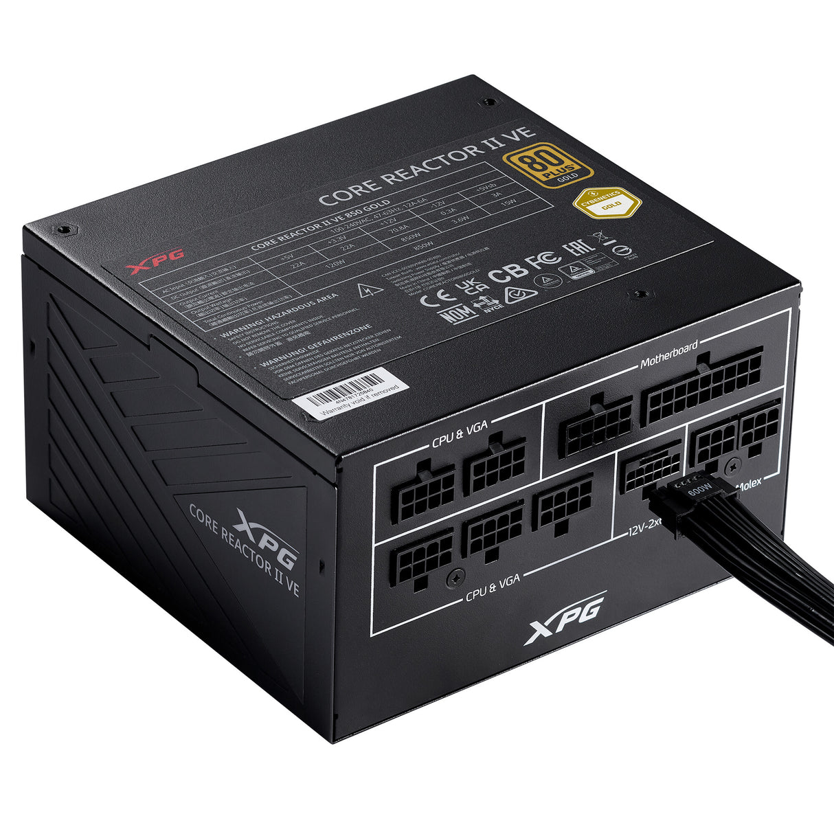 XPG COREREACTOR II VE 750W enhed til strømforsyning 24-pin ATX ATX Sort