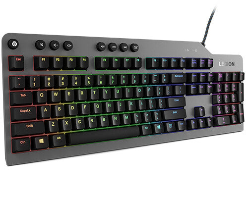 Lenovo Legion K500 tastatur Spil USB QWERTY US engelsk Sort, Grå