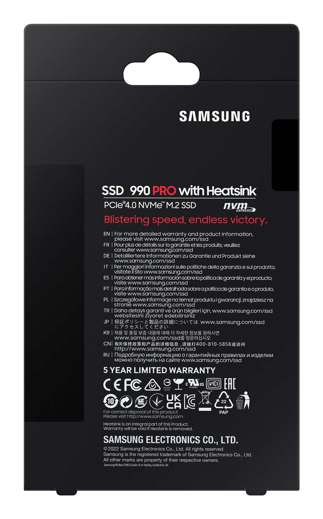 Samsung 990 PRO 1 TB M.2 PCI Express 4.0 NVMe V-NAND MLC