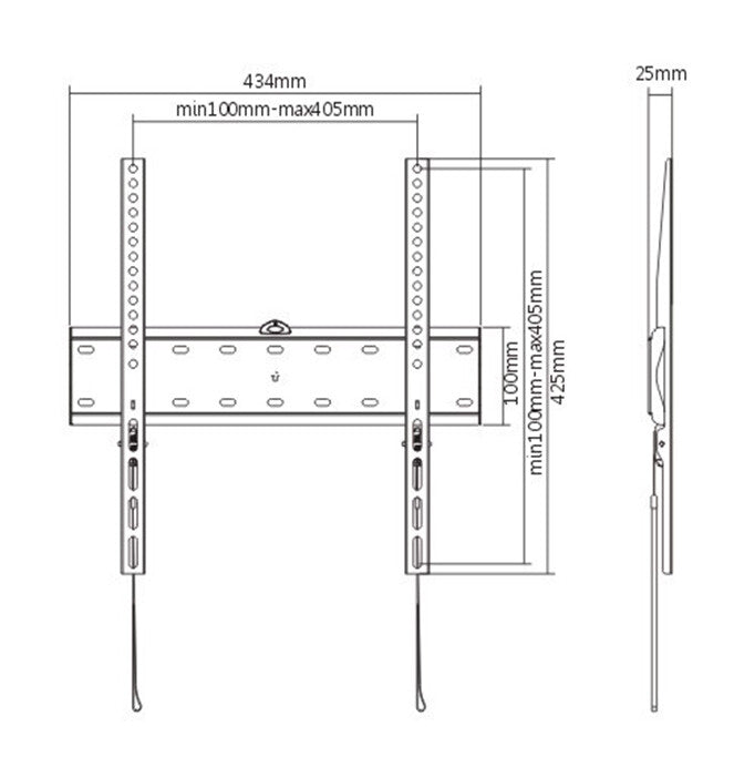Gembird WM-55F-02 tv-beslag 139,7 cm (55") Sort