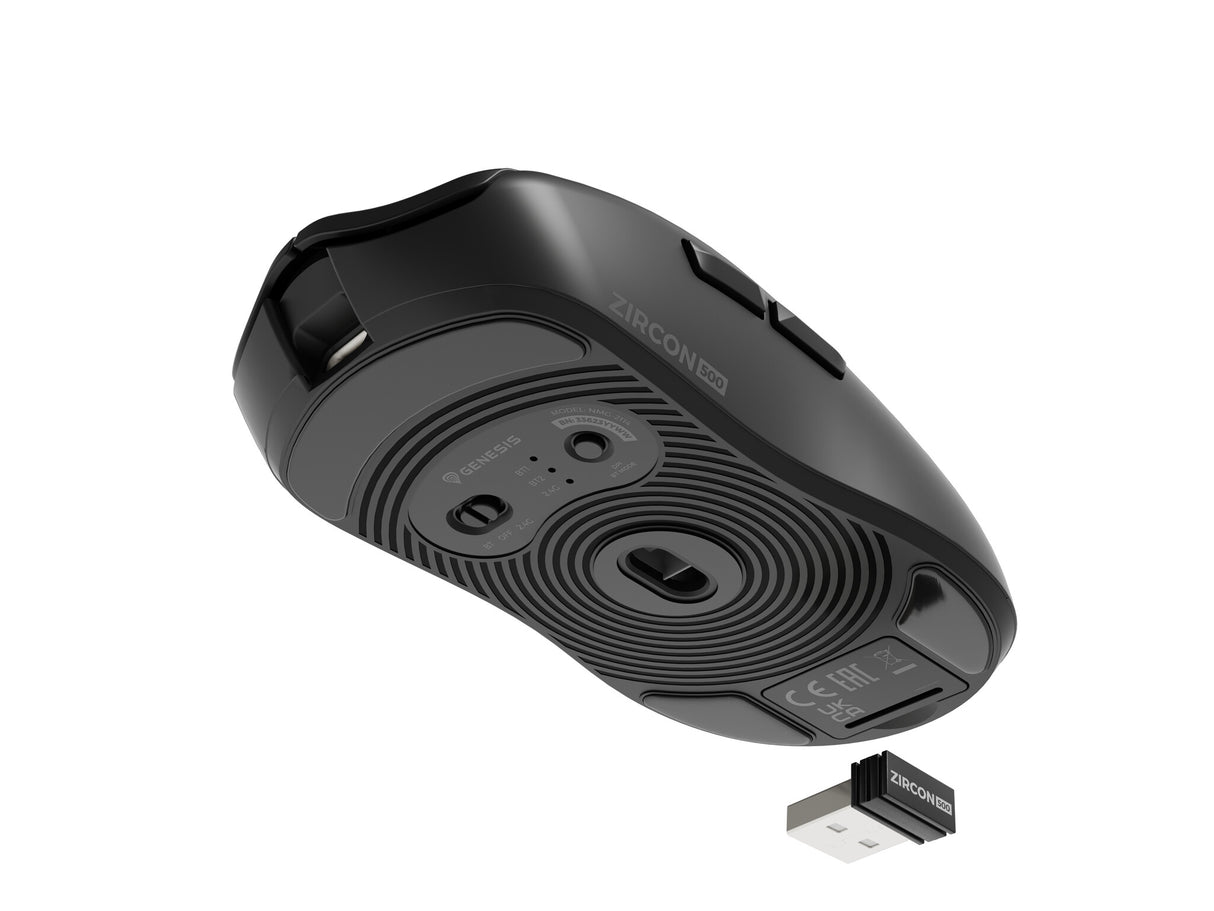 GENESIS Zircon 500 mus Spil Højre hånd RF Wireless + Bluetooth + USB Type-C Optisk 10000 dpi