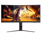 AOC G4 CU34G4Z computerskærm 86,4 cm (34") 3440 x 1440 pixel Wide Quad HD LED Sort, Rød