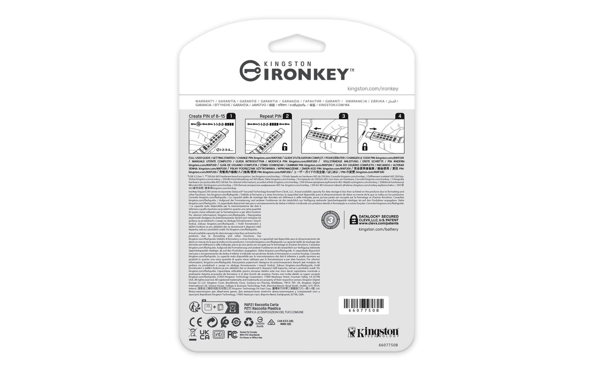 Kingston Technology IronKey 16GB USB-C Keypad 200C, FIPS 140-3 Lvl 3 AES-256