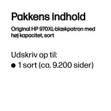 HP 970XL Sort 9200 sider Blæk CN625AE