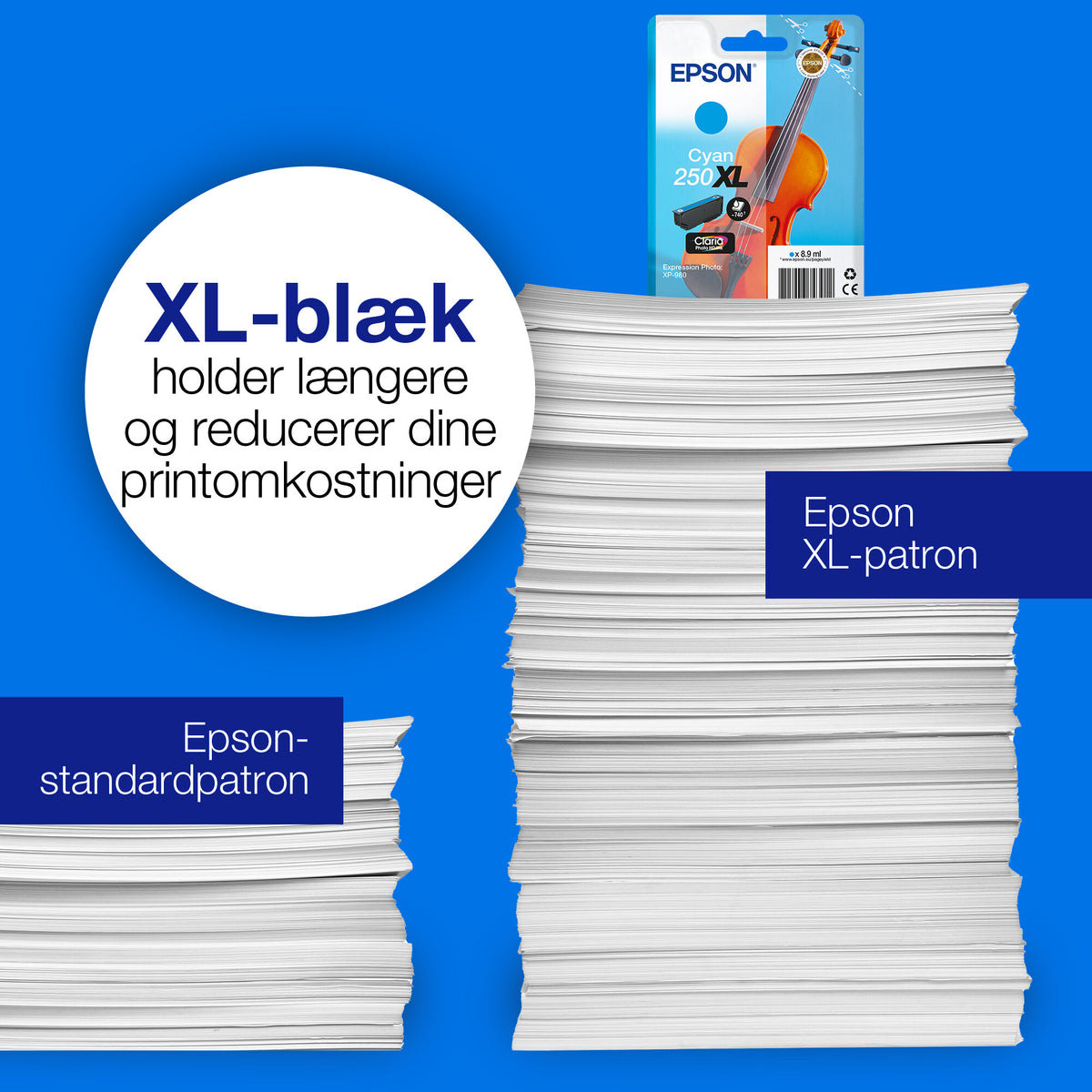 Epson Enkeltpakke, cyan 250 Claria Photo HD-blæk