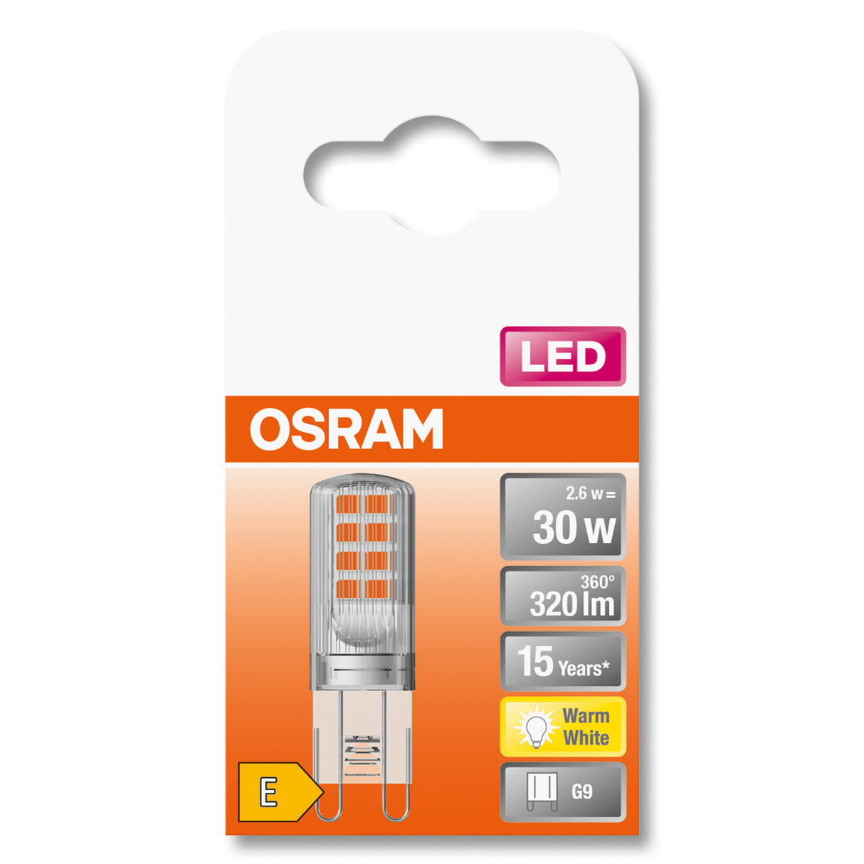 Osram STAR LED-lampe Varm hvid 2700 K 2,6 W G9 E