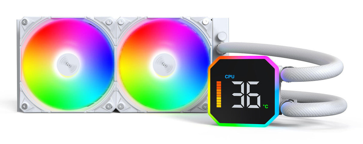 Montech HyperFlow Digital 240 Processor Alt-i-en væskekøler 12 cm Hvid 1 stk