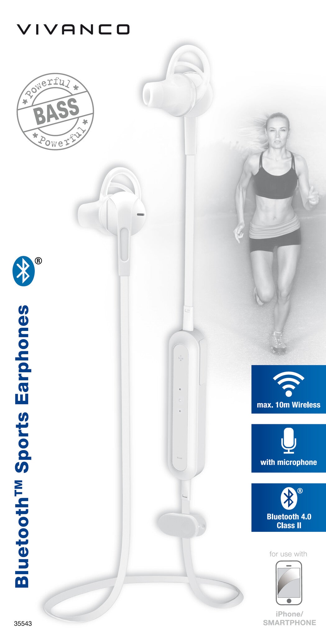 Vivanco Sport Air Headset Trådløs I ørerne Bluetooth Hvid