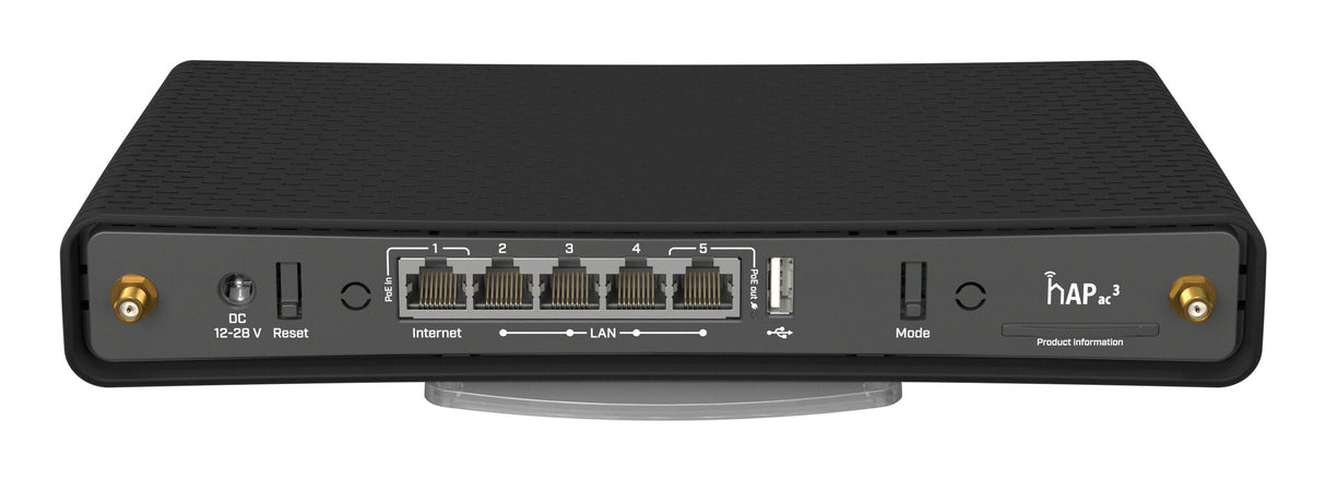 Mikrotik hAP ac³ trådløs router Gigabit Ethernet Dual-band (2,4 GHz / 5 GHz) Sort