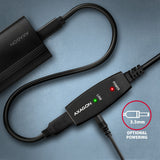 Axagon ADR-220 USB 2.0 A-M -> A-F active extension/repeater cable 20m - Kabel - Digital/Daten USB-kabel USB A 0,48 Gbit/sek. Sort
