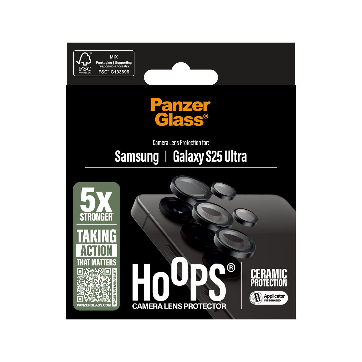 PanzerGlass ® Hoops® Ceramic Kameralinsebeskytter Samsung Galaxy S25 Ultra