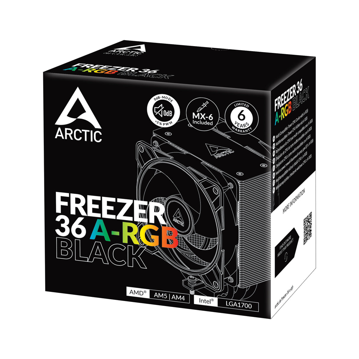 ARCTIC Freezer 36 A-RGB Processor Luftkøler 12 cm Sort 1 stk