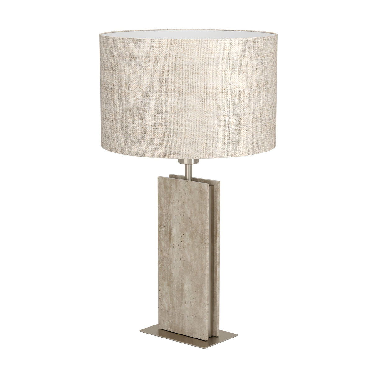 Eglo Belesar H67 børstet stål/linen bordlampe