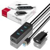 Axagon HUE-S2BP interface hub USB 3.2 Gen 1 (3.1 Gen 1) Type-A 5000 Mbit/s Sort