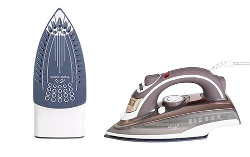 Adler AD 5030 strygejern Dampstrygejern Keramisk strygesål 3000 W Brun, Grå, Hvid