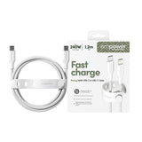 PanzerGlass empower™ by ® Racing 240W USB-C to USB-C Kabel | USB 2.0 | 1.2M | Silver White