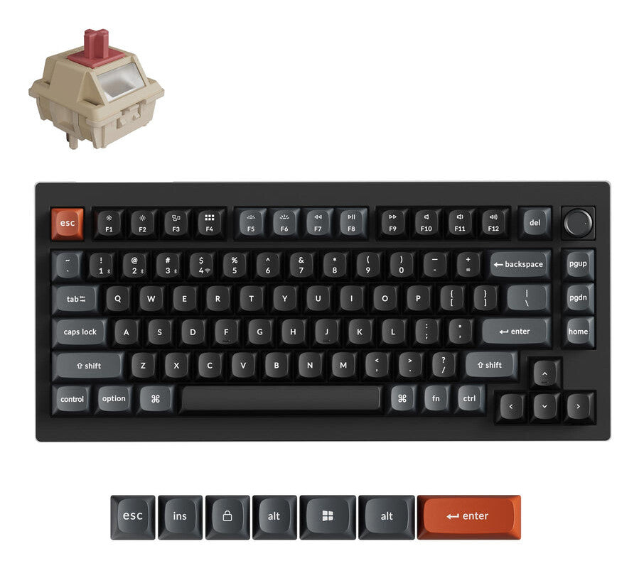 Keychron V1 Ultra 8K tastatur Universel Bluetooth QWERTY Sort