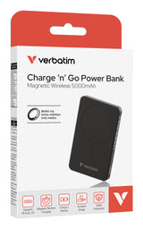Verbatim Charge 'n' Go Essentials 5000 mAh Trådløs opladning Sort