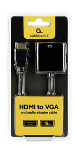 Gembird A-HDMI-VGA-03 videokabel adapter 0,15 m HDMI Type A (Standard) VGA (D-Sub) Sort