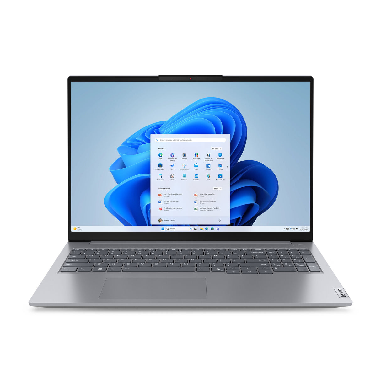 Lenovo ThinkBook 16 G7 ARP AMD Ryzen™ 5 7535HS Laptop 40,6 cm (16") WUXGA 16 GB DDR5-SDRAM 512 GB SSD Wi-Fi 6E (802.11ax) Windows 11 Pro Engelsk Grå