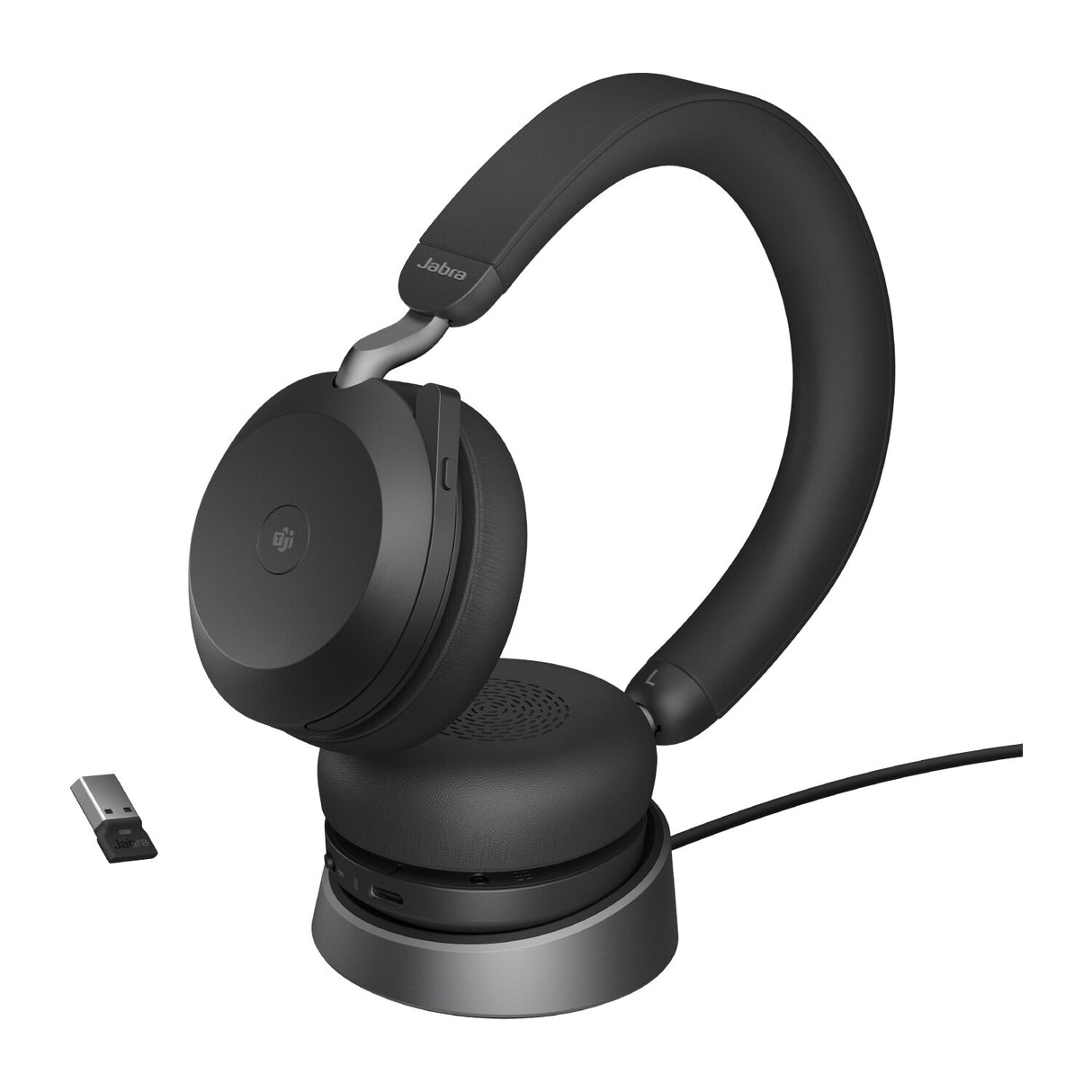 Jabra Evolve2 75 Headset Trådløs Kontor/Callcenter Bluetooth Opladningsstativ Sort