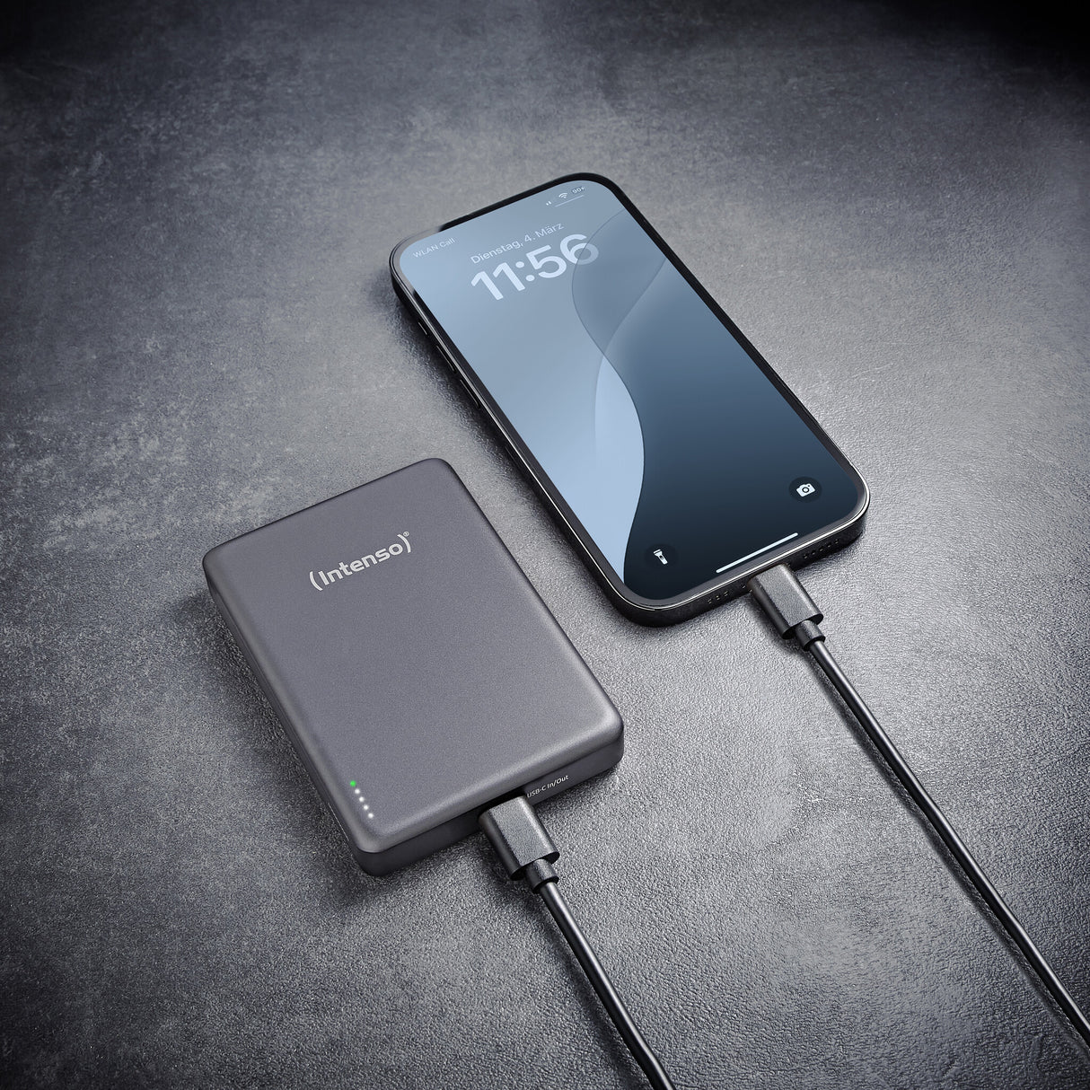 Intenso MW10000 Lithium polymer (LiPo) 10000 mAh Trådløs opladning Grå