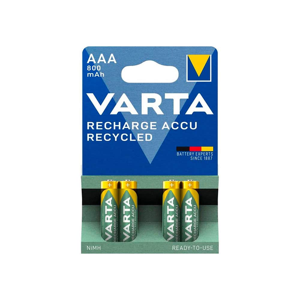 Genopladeligt batteri genanvendt AAA 800mAh blister 4