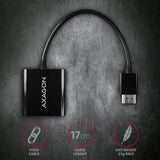 Axagon RVH-VGN videokabel adapter 0,15 m HDMI Type A (Standard) VGA (D-Sub) Sort