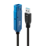 Lindy 43157 USB-kabel USB 3.2 Gen 1 (3.1 Gen 1) 10 m USB A 5 Gbit/sek. Sort