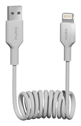 Puro 12W USB-A - Lightning Spiralkabel 1m - Hvid