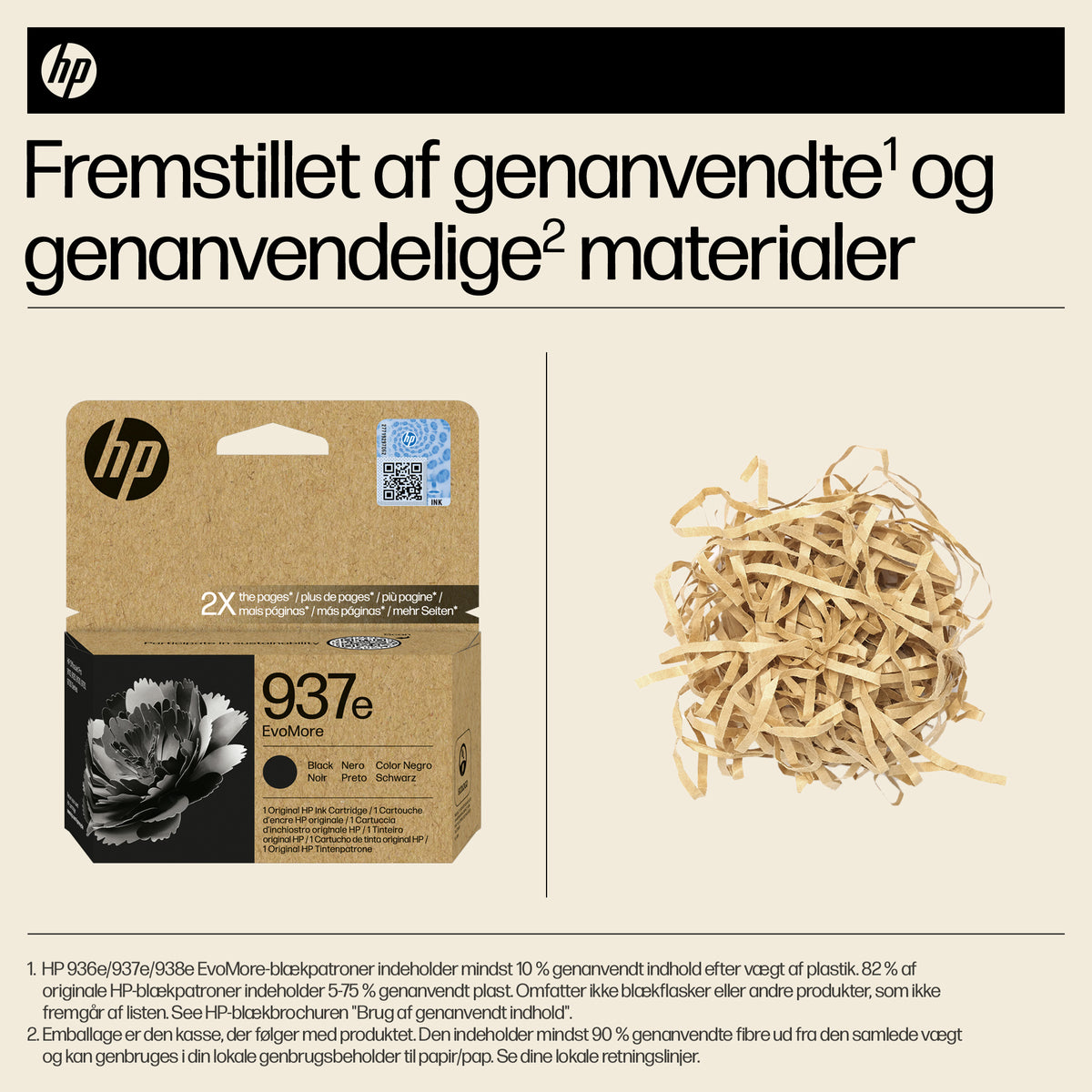 HP 937e EvoMore Sort 2500 sider Blæk