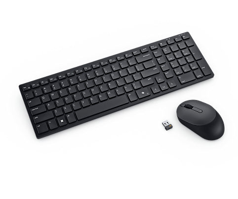 DELL KM555 tastatur Mus inkluderet Universel RF trådløs + Bluetooth QWERTY Russisk Sort
