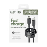 PanzerGlass empower by ® Racing 240W USB-C to USB-C Kabel | USB 2.0 | 2M | Space Black