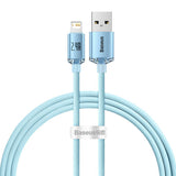 USB-kabel til iP Baseus Crystal Shine, 2.4A, 1.2m (niebieski)