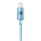 USB-kabel til iP Baseus Crystal Shine, 2.4A, 1.2m (niebieski)