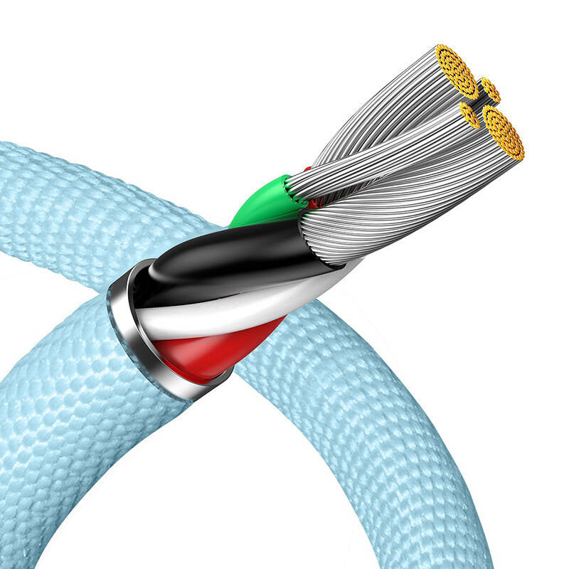 USB-kabel til iP Baseus Crystal Shine, 2.4A, 1.2m (niebieski)