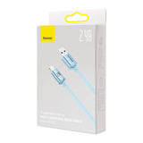 USB-kabel til iP Baseus Crystal Shine, 2.4A, 1.2m (niebieski)
