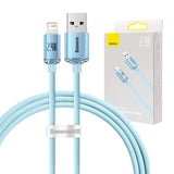 USB-kabel til iP Baseus Crystal Shine, 2.4A, 1.2m (niebieski)