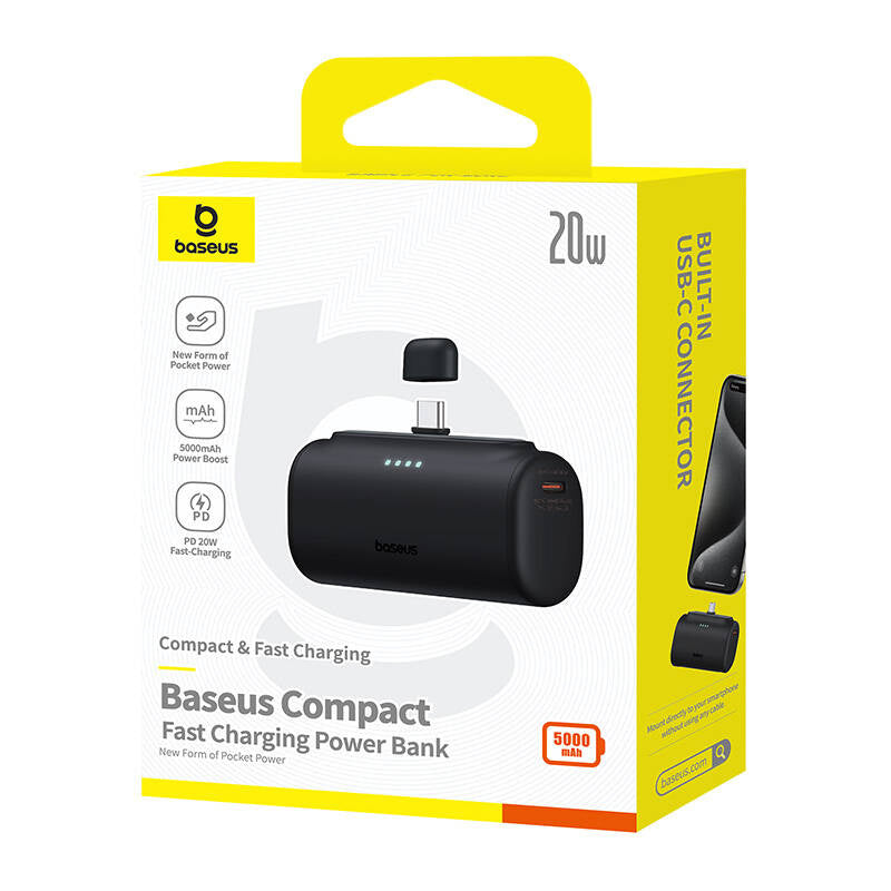Powerbank Baseus Compact 5000mAh, 20W, USB-C (sort)