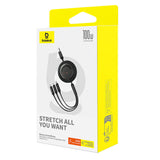 3-i-1 Baseus Free2Draw USB til M+L+C 100W kabel, 1,1 m (sort)