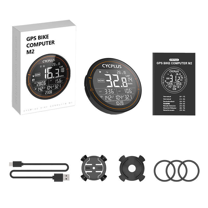 Cycplus M2 cykelcomputer - kompatibel med Strava, Trainingpeaks osv.