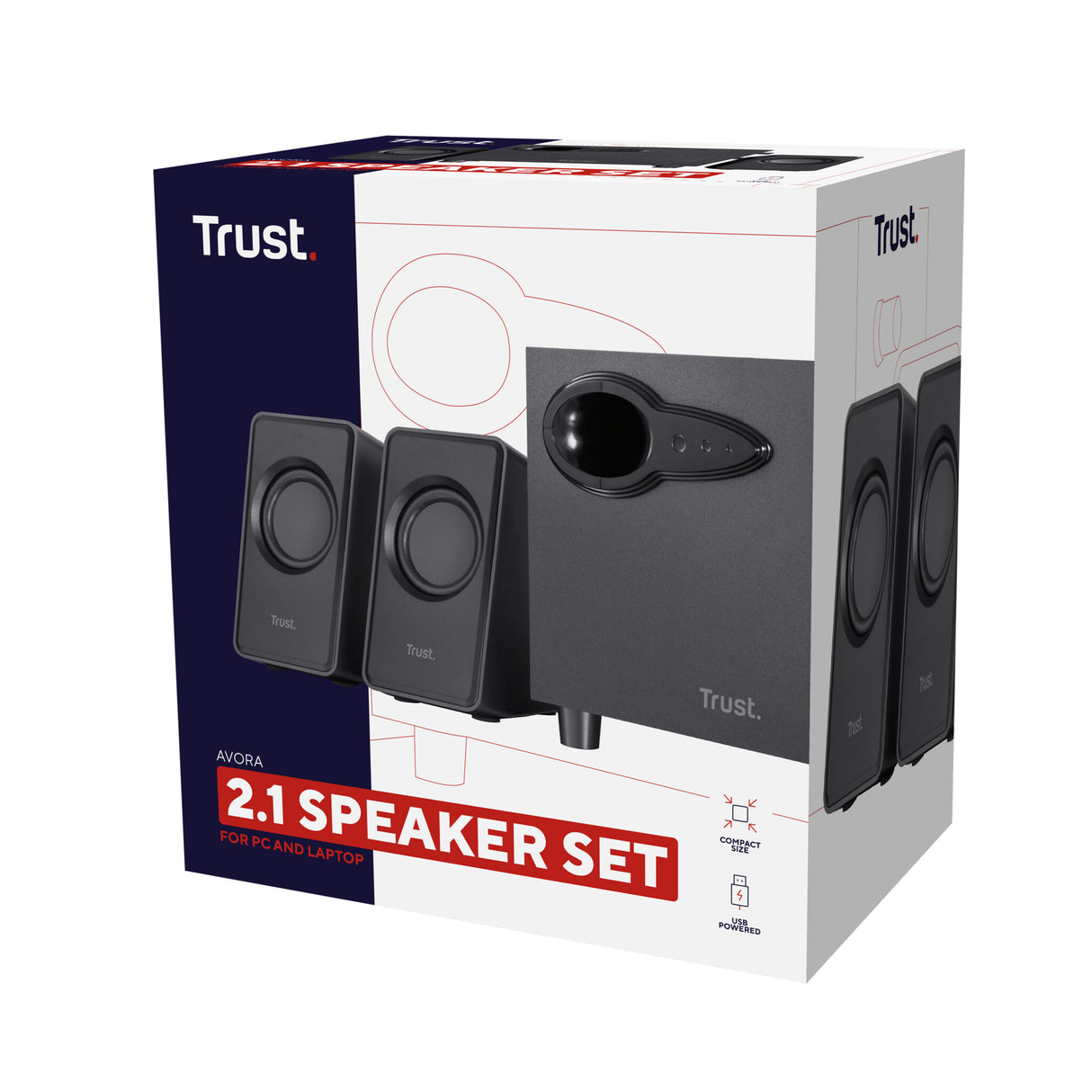 Trust Avora 2.1 højttalersæt 9 W PC/Laptop Sort 2.1 kanaler 2-vejs