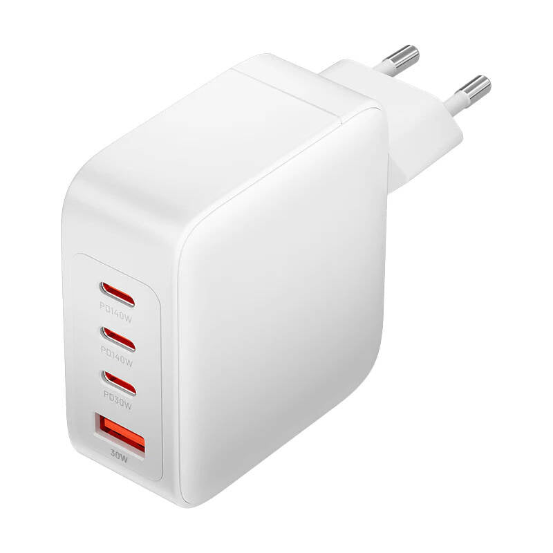 Ventions vægoplader, FEIW0-EU, 3xUSB-C, USB-A, 140W/140W/30W/18W, GaN (hvid)