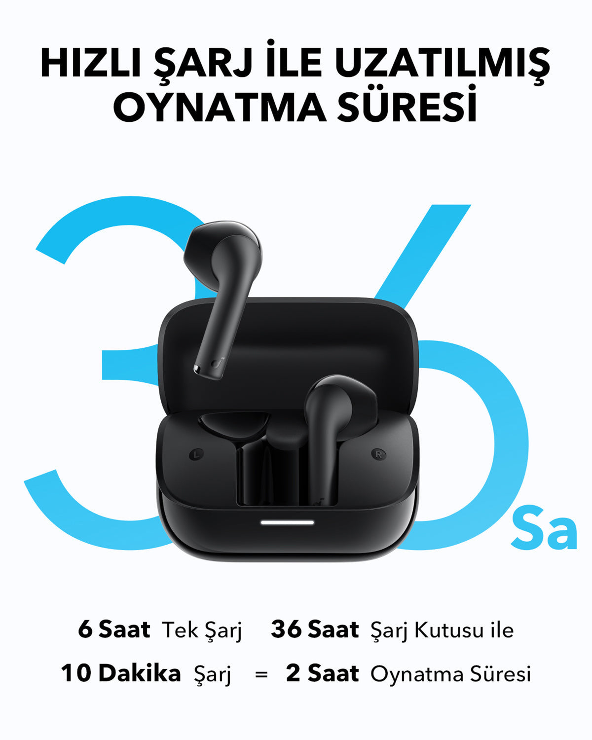 Soundcore K20i Trådløs Ægte trådløse øretelefoner Sort