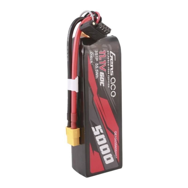 Gens ace G-Tech 5000mAh 11.1V 60C 3S1P Kort størrelse Lipo med XT60 Plug